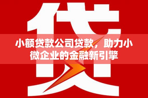 吉州小额贷款公司贷款，助力小微企业的金融新引擎
