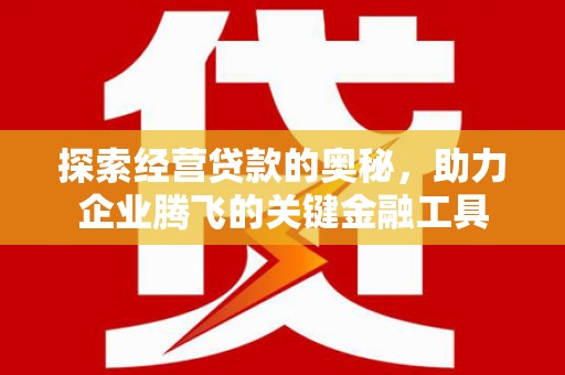 吉州探索经营贷款的奥秘，助力企业腾飞的关键金融工具