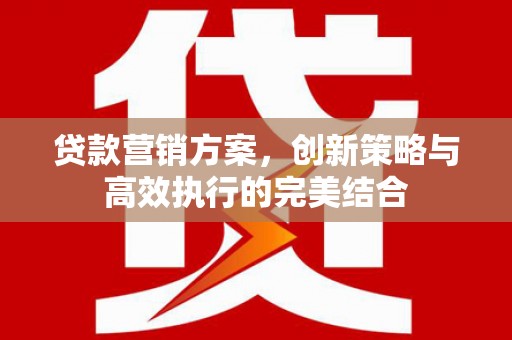 吉州贷款营销方案，创新策略与高效执行的完美结合