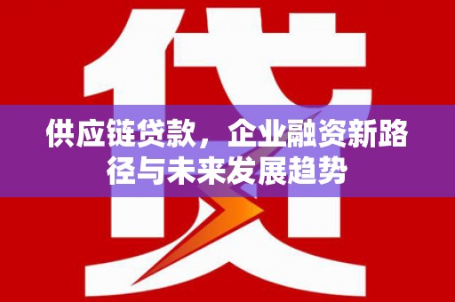 吉州供应链贷款，企业融资新路径与未来发展趋势