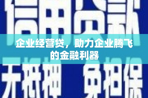 吉州企业经营贷，助力企业腾飞的金融利器