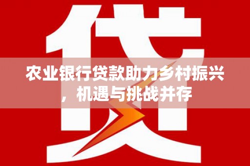 吉州农业银行贷款助力乡村振兴，机遇与挑战并存