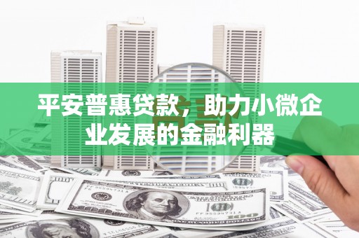 吉州平安普惠贷款，助力小微企业发展的金融利器