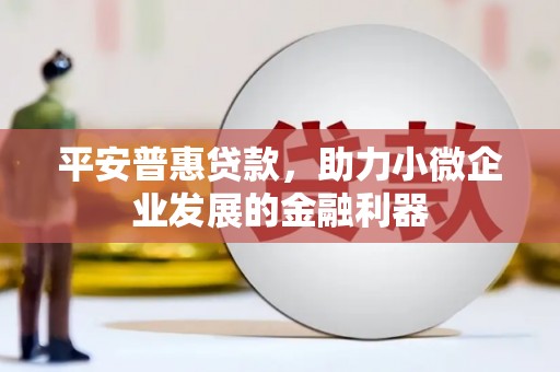 吉州平安普惠贷款，助力小微企业发展的金融利器